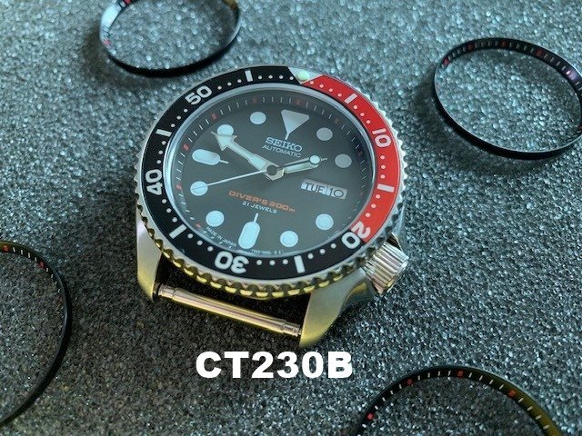 SKX007/SRPD Chapter Ring – CT230 Black/Red/White - Crystaltimes USA