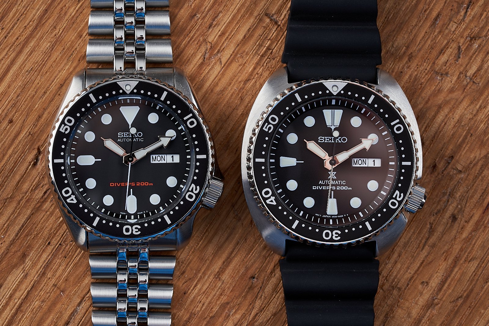 Seiko Turtle and SKX - By Side Overview - Crystaltimes Watch Mod