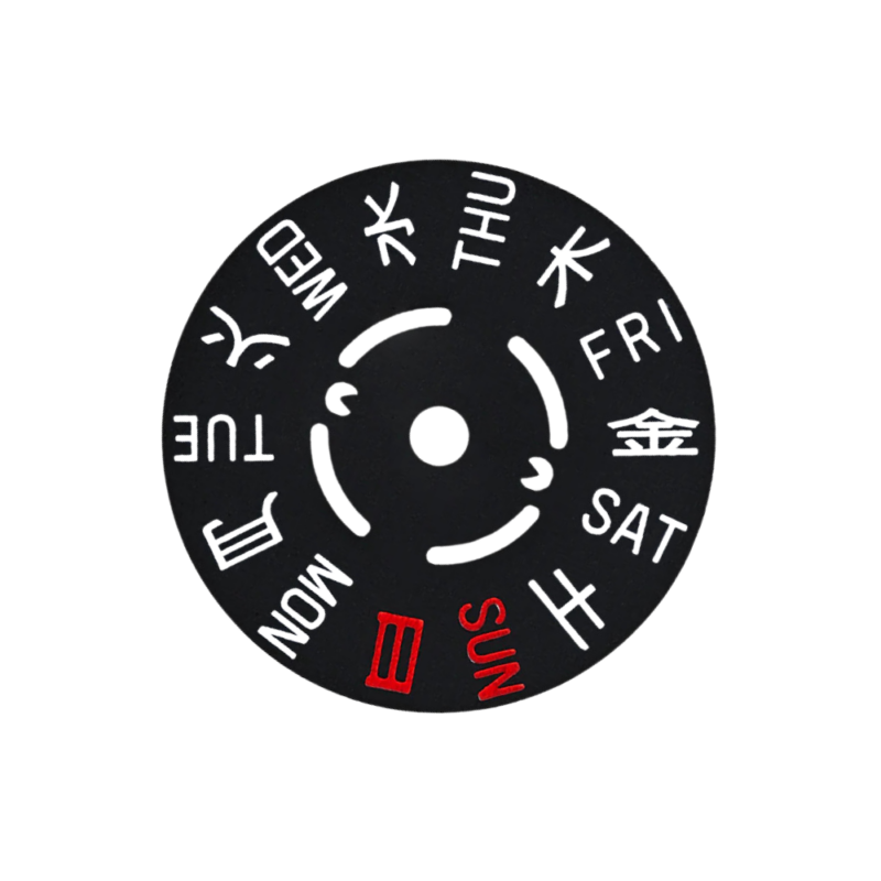 NH36 Kanji 3 o'clock day wheel black